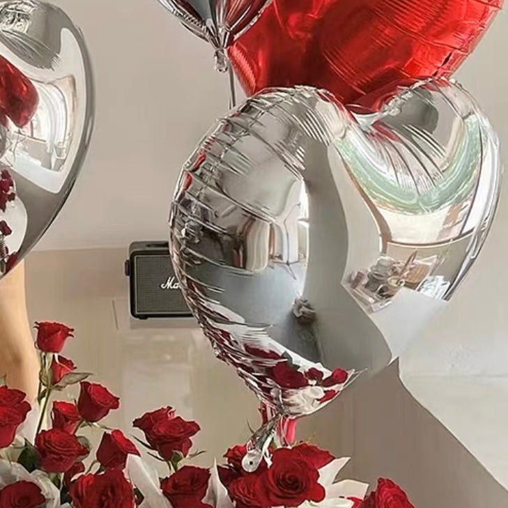 Heart Helium Foil Balloon (18") - Silver (vday)