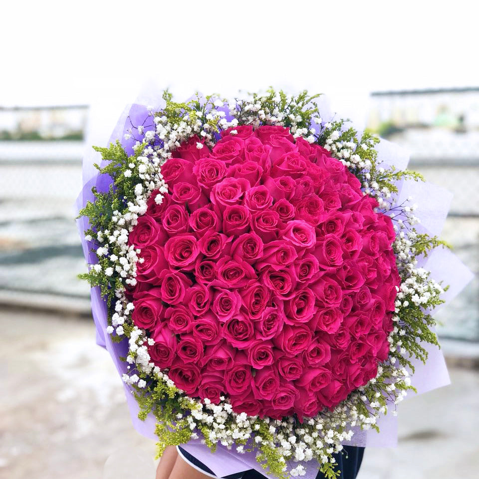 99 Roses - Blooming Love Pink Roses in Singapore - Free Delivery