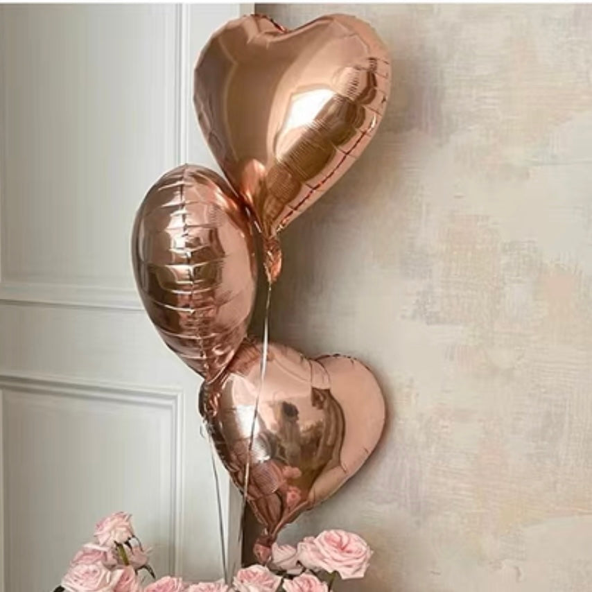 Heart Helium Foil Balloon (18") - Rose Gold