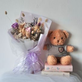 Bella - Violet (3 Preserved Roses)